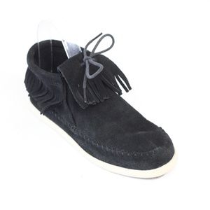 Minnetonka Mocassin Bootie Women Black Sneakers Shoes 7.5